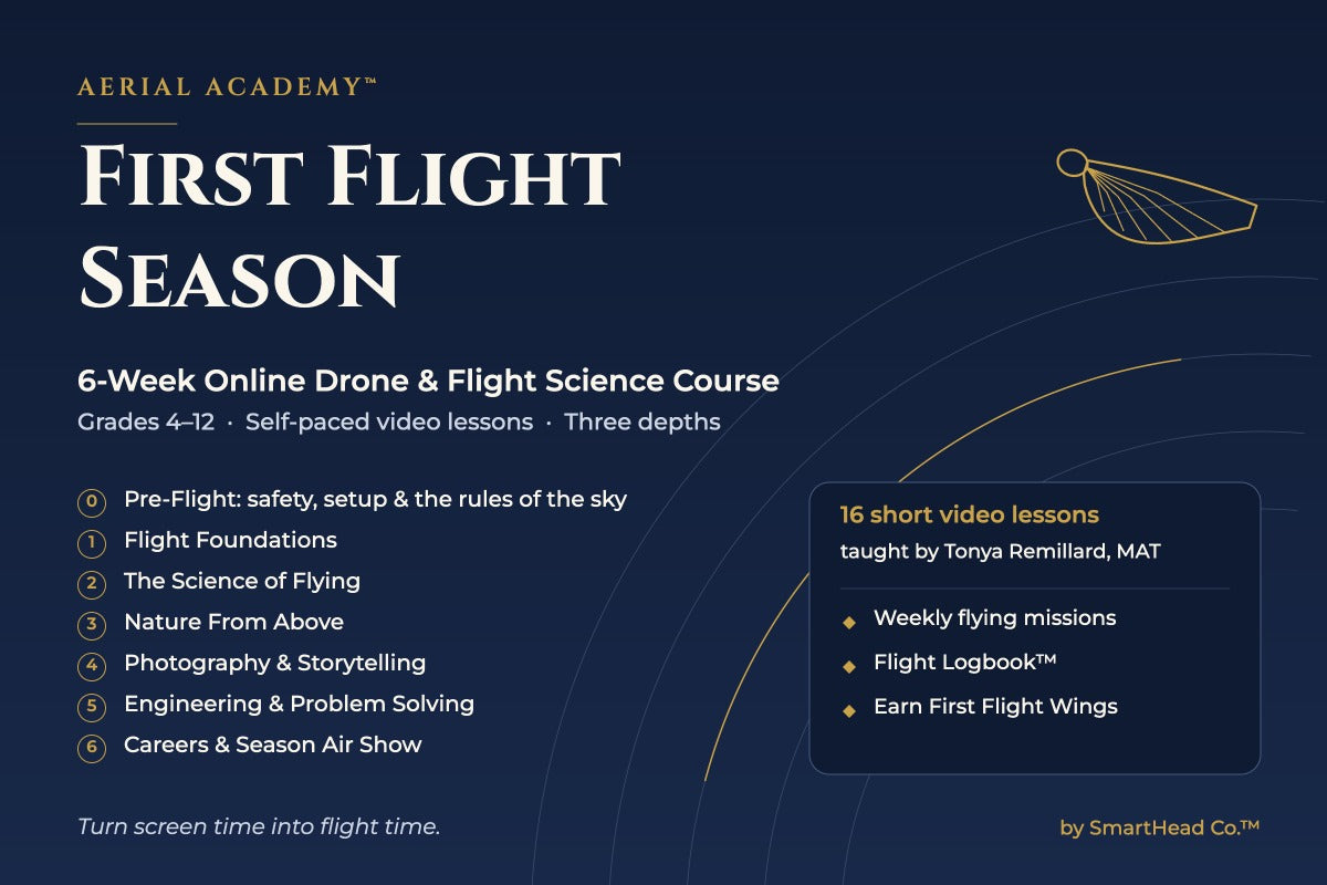 Drone & Aviation STEM Course for Kids, Grades 4–12 | Aerial Academy™ First Flight Season
