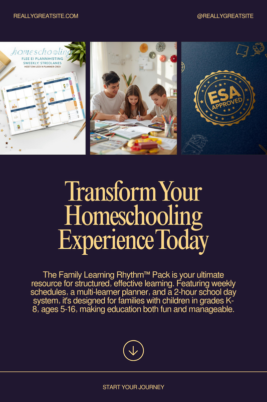 Family Learning Rhythm Pack — Weekly Planning Templates & Daily Structure for Homeschool Families (Ages 5-18)
