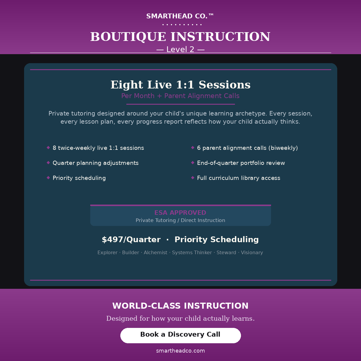 Boutique Instruction (Level 2) — 8 Sessions/Month