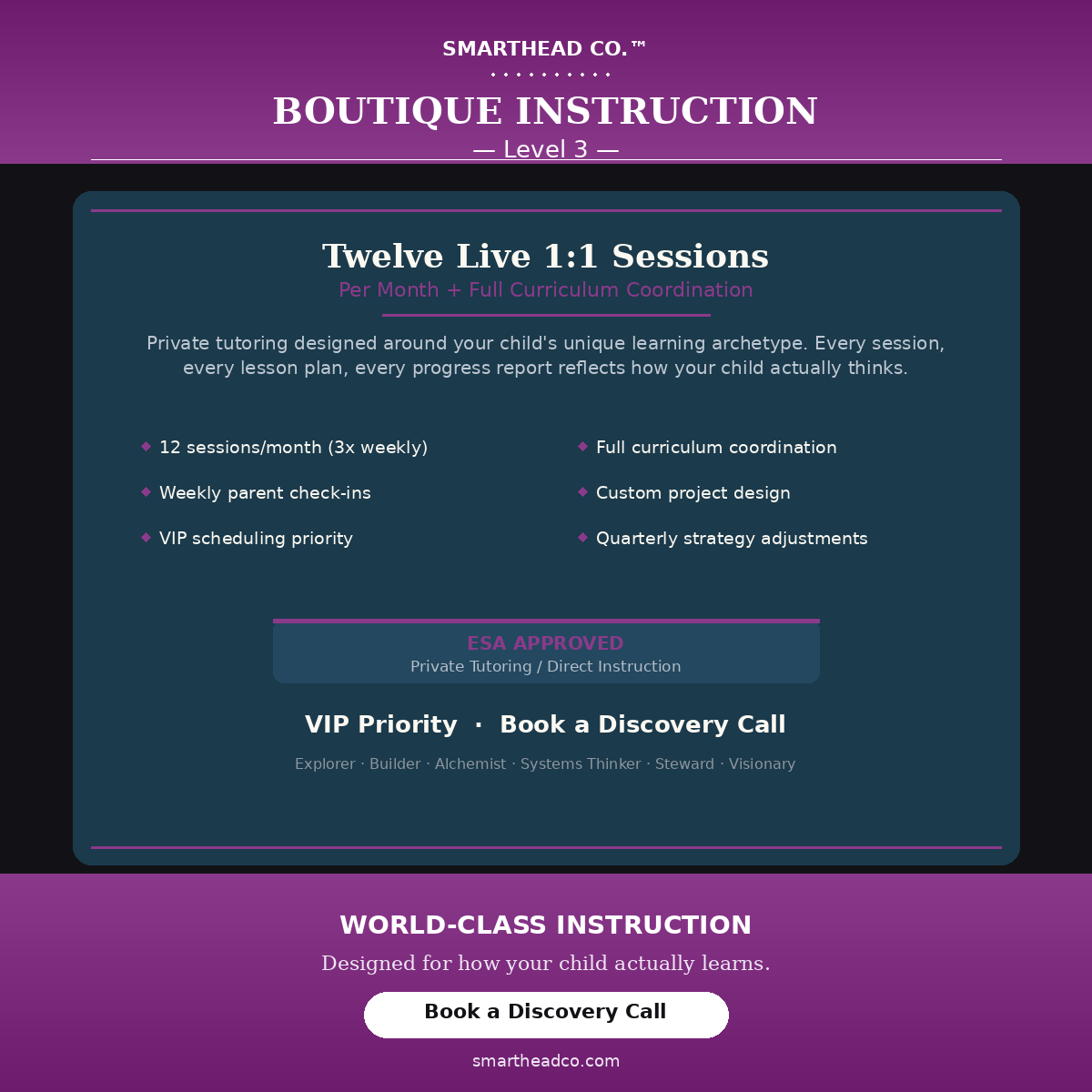 Boutique Instruction (Level 3) — 12 Sessions/Month